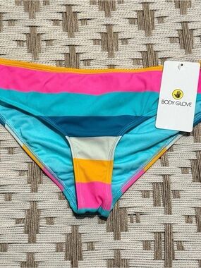 Body Glove Multicolor Stripe One-Piece Swimwear - Pink, Teal, Yellow